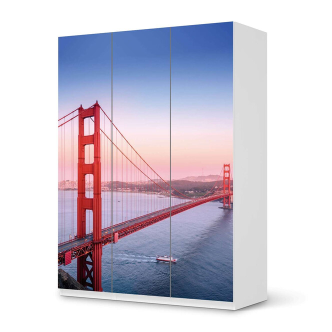 Folie IKEA Pax Schrank 201cm Höhe - 3 Türen - Golden Gate- Bild 1