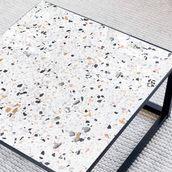 Tischplatte aus Glas - Terrazzo - Quadratisch - 60x60cm - Bild 1