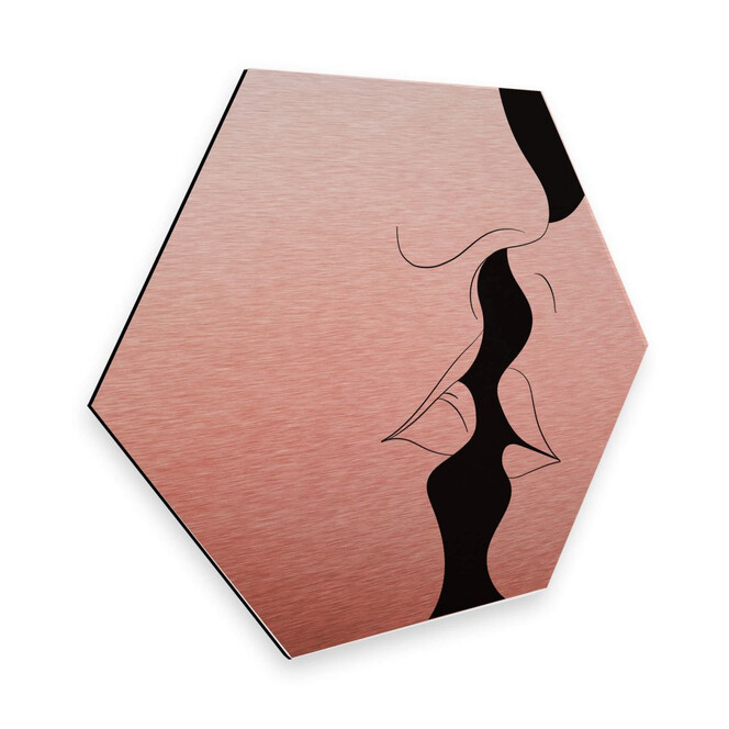 Hexagon - Alu-Dibond-Kupfereffekt Nordic Creators - White Kiss