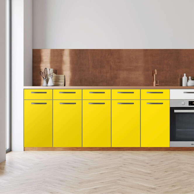 Küchenfolie - Unterschrank 200cm Breite - Gelb Dark