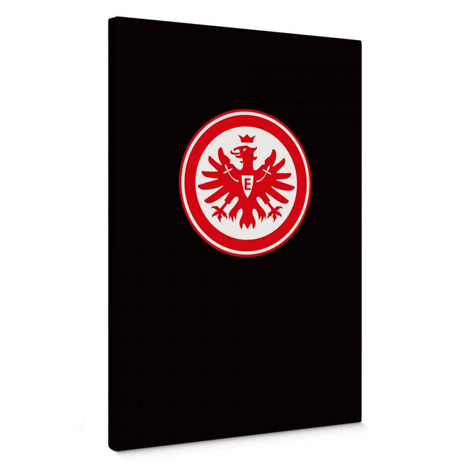 Leinwandbild Eintracht Frankfurt - Wappen auf Schwarz