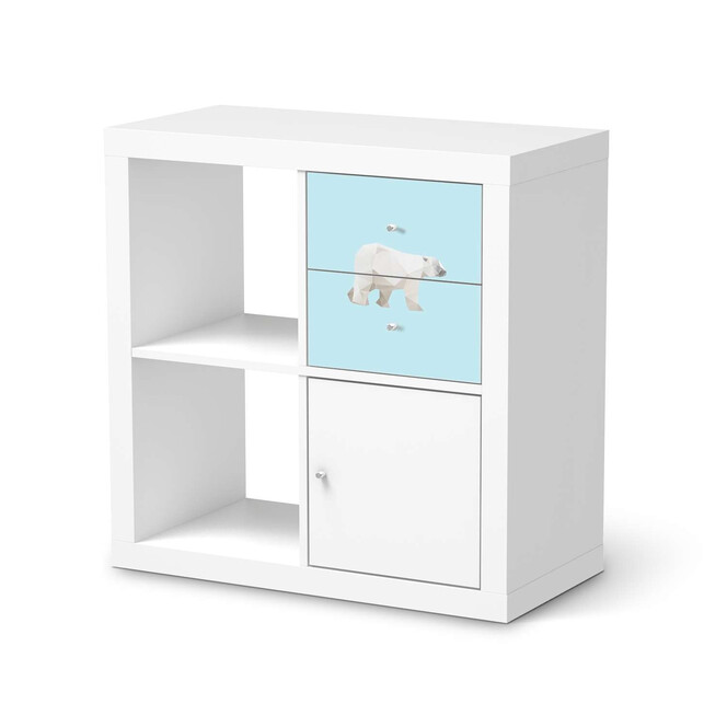 Möbelfolie IKEA Kallax Regal Schubladen - Origami Polar Bear- Bild 1