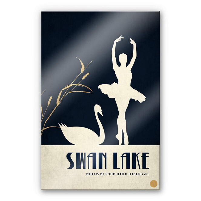 Acrylglasbild Kubistika - Schwanensee - Swan lake