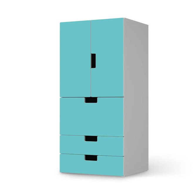 Möbelfolie IKEA Stuva / Malad - 3 Schubladen und 2 kleine Türen - Türkisgrün Light- Bild 1