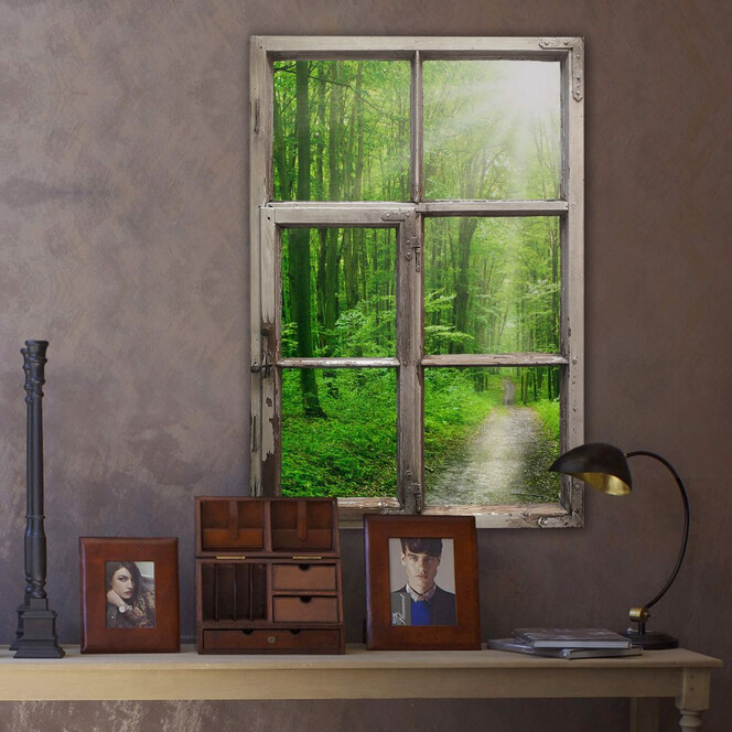 3D Wandtattoo Fenster Shabby - Sunny Forest