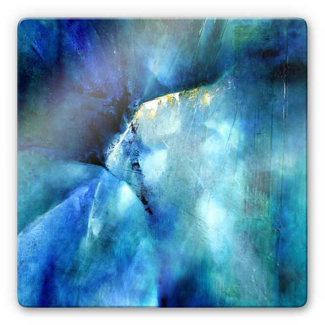 Glasbild Schmucker - Komposition in blau