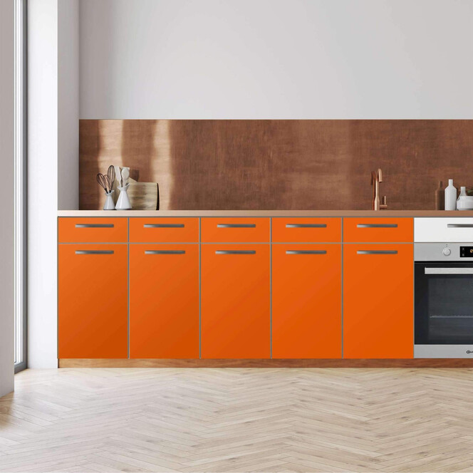 Küchenfolie - Unterschrank 200cm Breite - Orange Dark