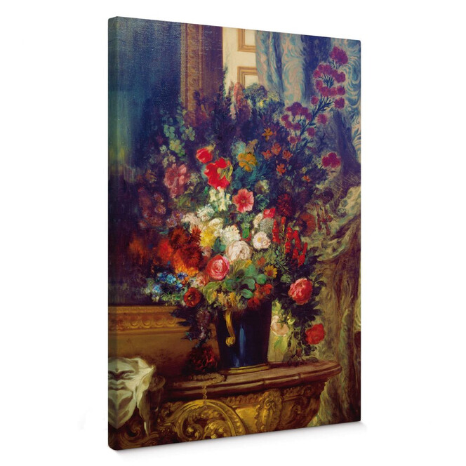Leinwandbild Delacroix - Vase mit Blumen auf einer Konsole