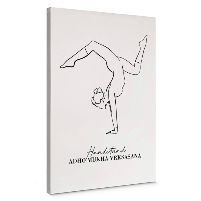 Leinwandbild Yoga - Handstand - Line Art