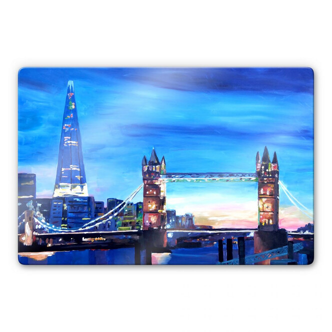 Glasbild Bleichner - London Tower Bridge und The Shard