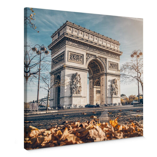 Leinwandbild Arc de Triomphe im Herbst - Quadratisch