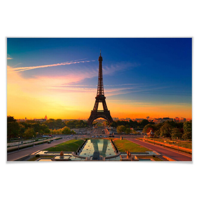Poster Eiffelturm im Sonnenuntergang
