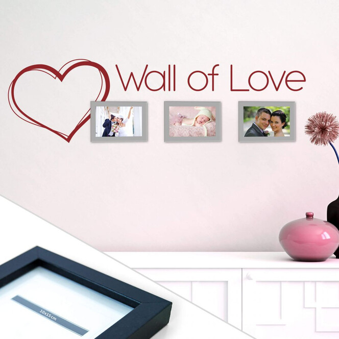 Wandtattoo Wall of Love inkl. 3 Bilderrahmen