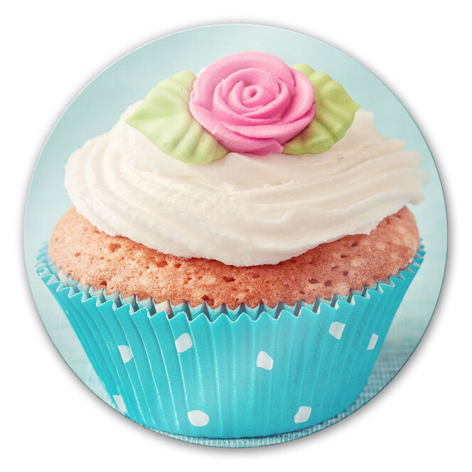 Glasbild Sweet Cupcake - rund