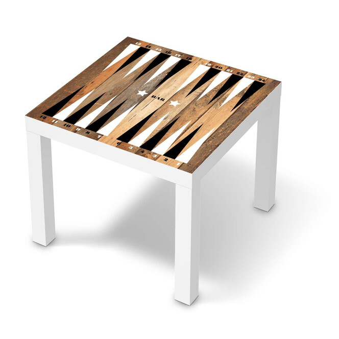 Möbelfolie IKEA Lack Tisch 55x55cm - Spieltisch Backgammon Schwarz-weiss- Bild 1