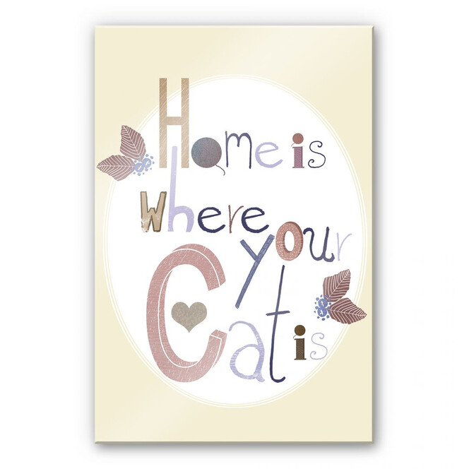 Acrylglasbild Loske - Home is where your Cat is