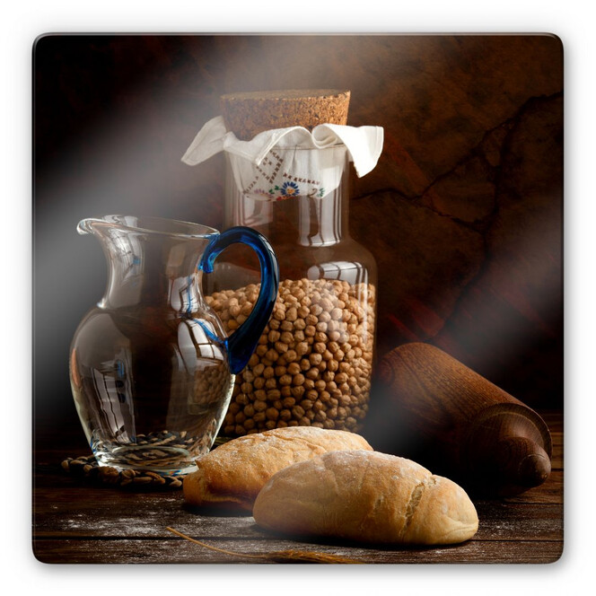 Glasbild Laercio - Italian Breads - quadratisch
