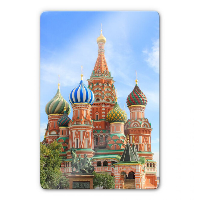 Glasbild St. Basilius Kathedrale Moskau