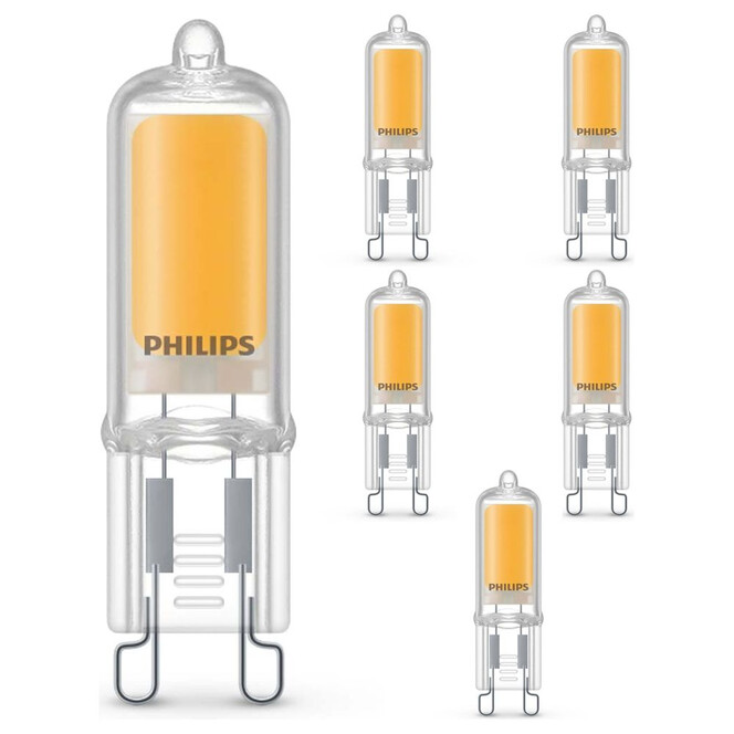 Philips LED Lampe ersetzt 25W, G9 Brenner, warmweiss, 200 Lumen, nicht dimmbar, 6er Pack Energieklasse A&&