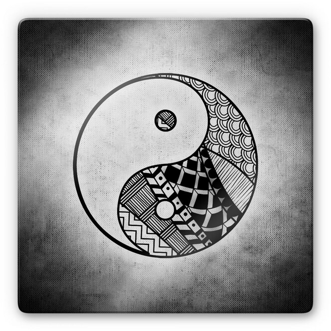 Glasbild Yin und Yang - quadratisch
