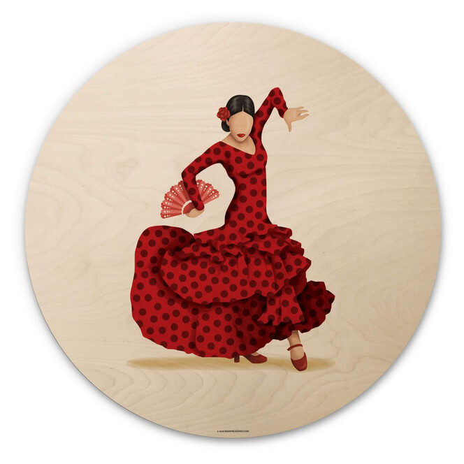 Holzbild Tohmé - Flamenco - Rund