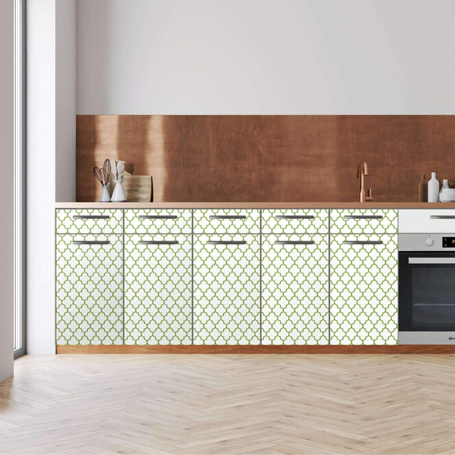 Küchenfolie - Unterschrank 200cm Breite - Retro Pattern - Grün