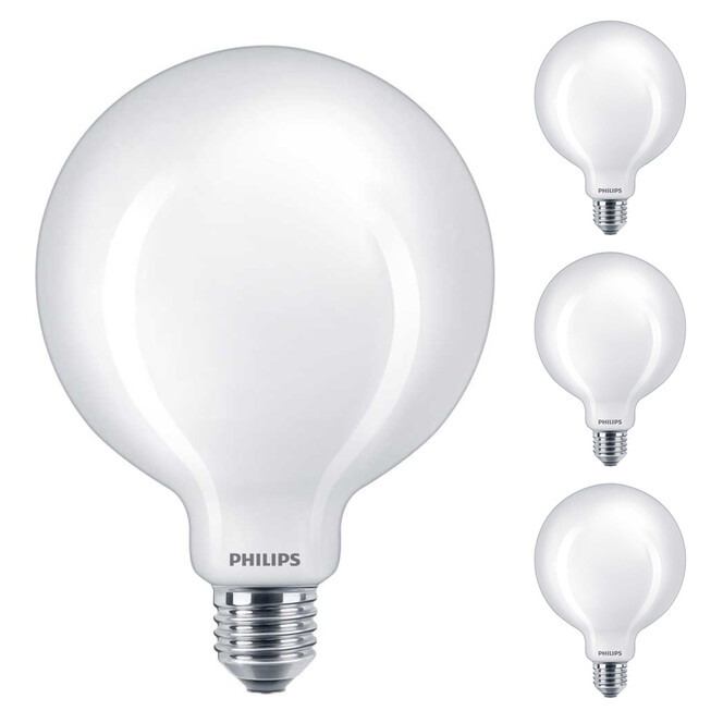 Philips LED Lampe ersetzt 100W, E27 Globe G120. matt, warmweiss, 1521 Lumen, nicht dimmbar, 4er Pack Energieklasse A&&