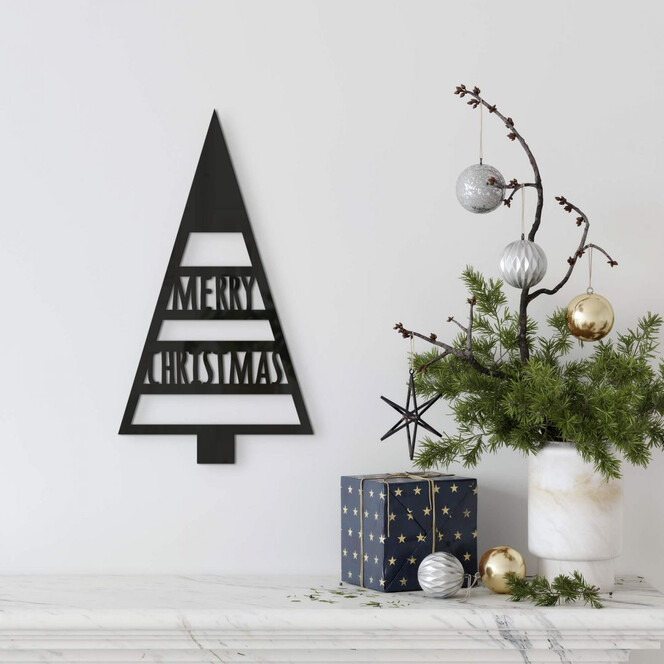 Wanddeko Weihnachten - Tannenbaum Merry Christmas - Acryldeko