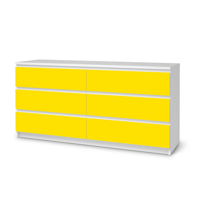 Möbelfolie IKEA Malm Kommode 6 Schubladen (breit) - Gelb Dark- Bild 1