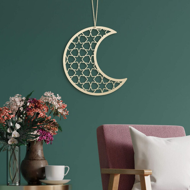 Holzdeko Pappel - Ramadan - Mond
