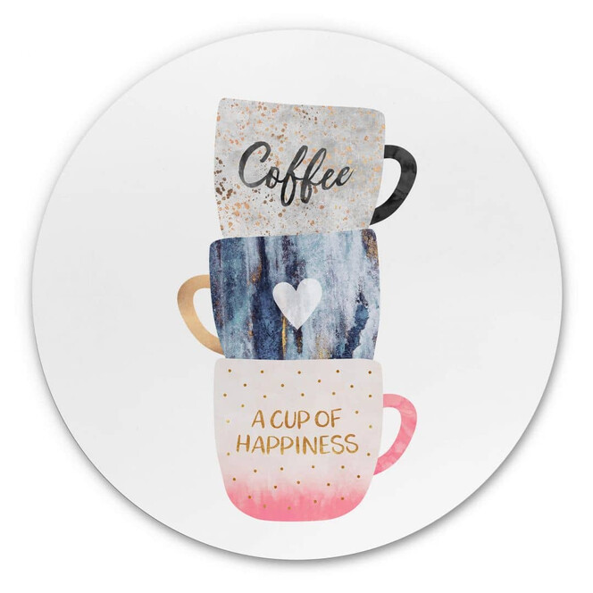 Alu-Dibond Fredriksson - A Cup of Happiness - Rund