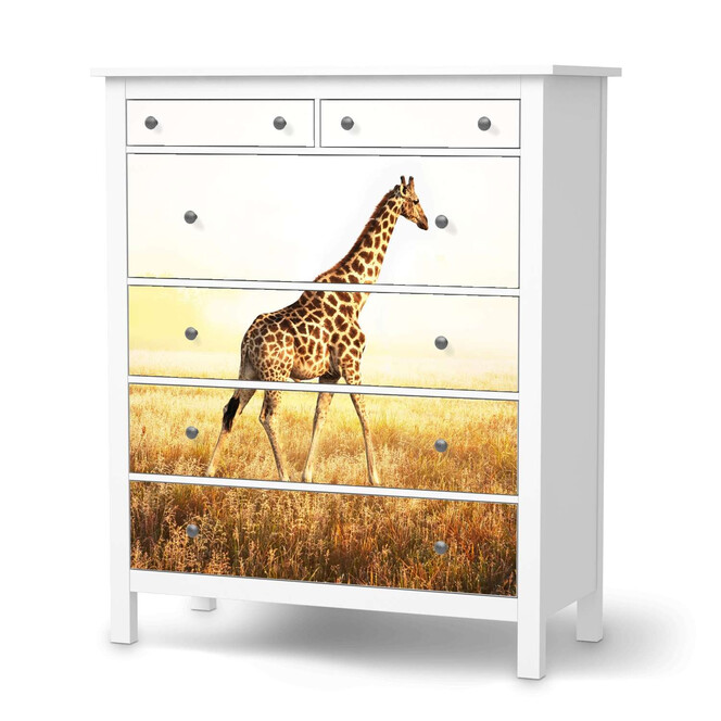 Klebefolie IKEA Hemnes Kommode 6 Schubladen - Savanna Giraffe- Bild 1