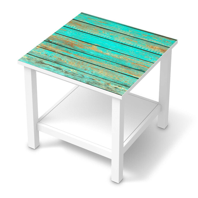 Möbel Klebefolie IKEA Hemnes Tisch 55x55cm - Wooden Aqua- Bild 1