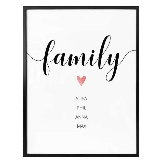Personalisiertes Poster Family Herz