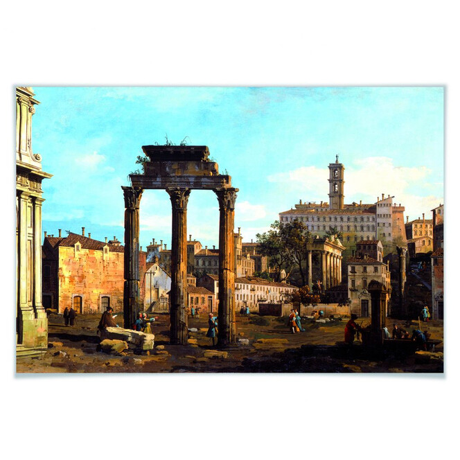 Poster Canaletto - Forum mit Tempel von Kastor und Pollux