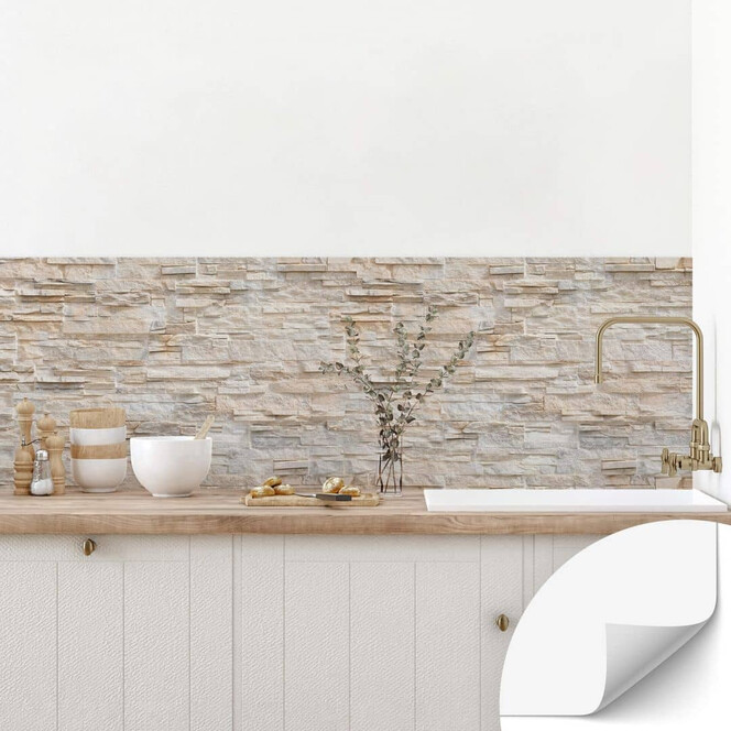 Selbstklebende Küchenrückwand Natursteinmauer