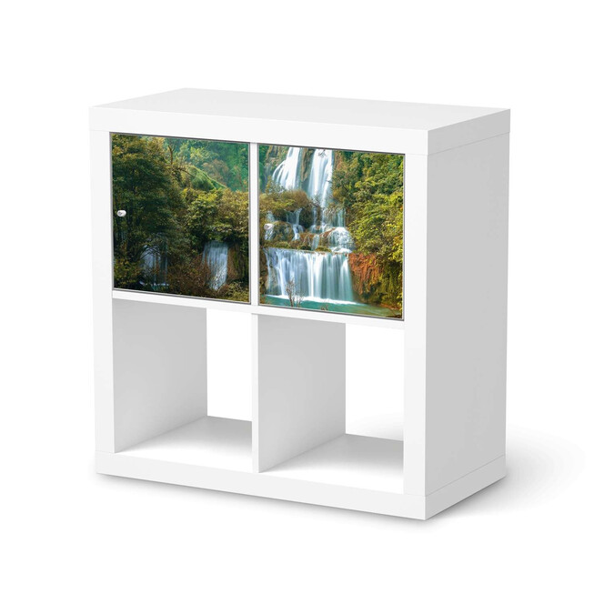 Möbel Klebefolie IKEA Expedit Regal 2 Türen (quer) - Rainforest- Bild 1