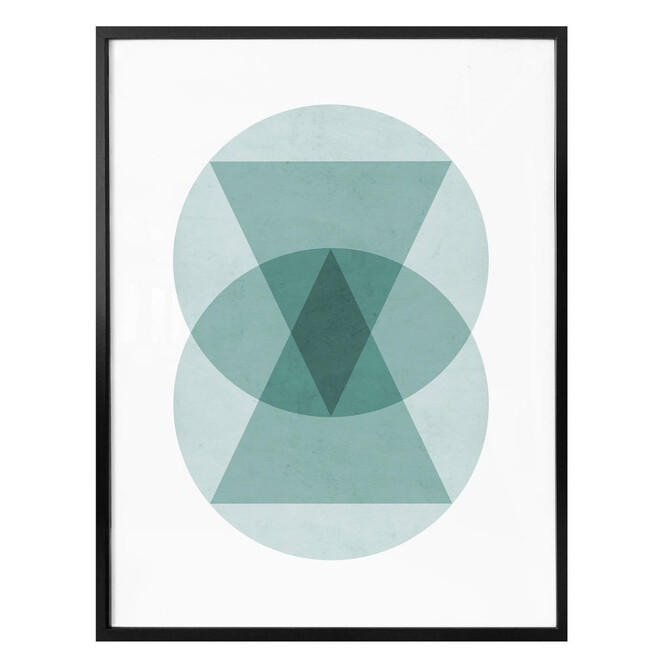 Poster Nouveauprints - Circles & triangles aqua