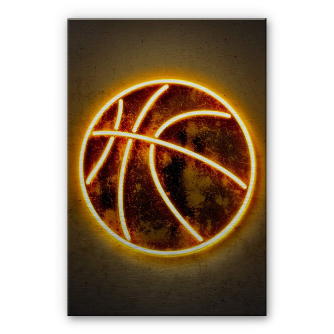 Alu-Dibond Bild mit Silbereffekt Mielu - Basketball