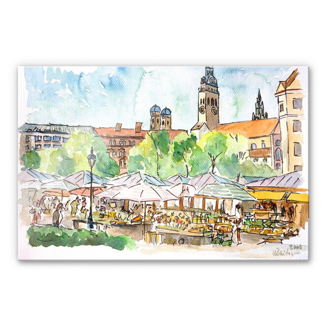 Acrylglasbild Bleichner - München - Viktualienmarkt