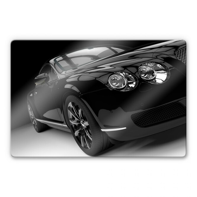Glasbild Metallic Car Black 02