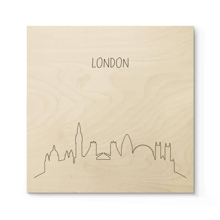 Holzposter Skyline London Outline - WA316406