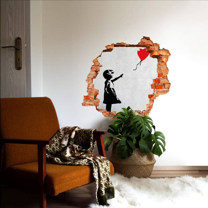 3D Wandtattoo Banksy - Girl with the red balloon - WA329580