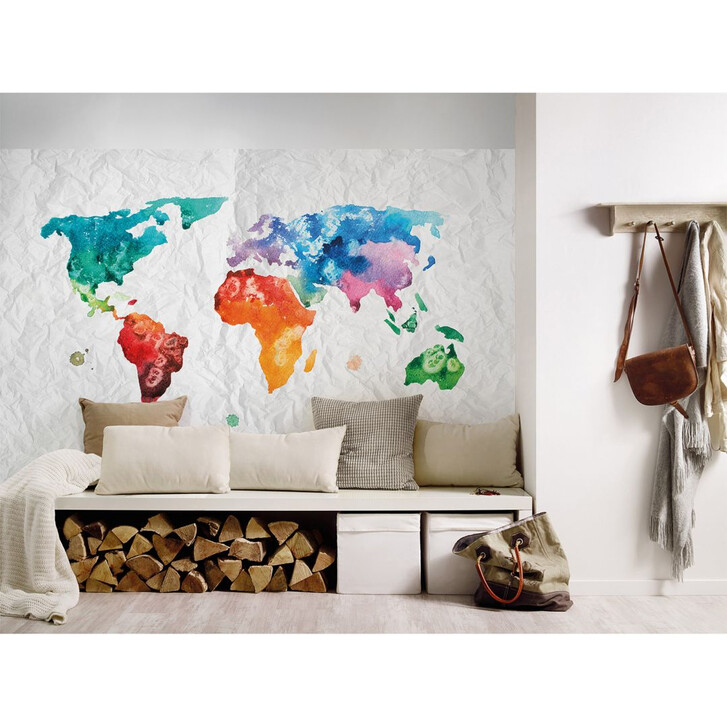 Livingwalls Fototapete Designwalls Colourful World Weltkarte - WA296310