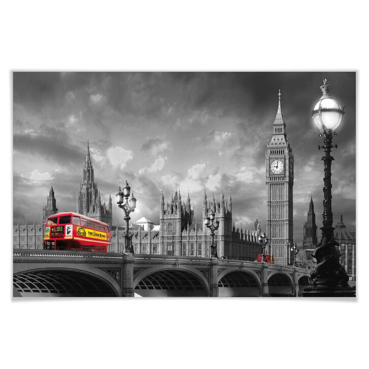 Giant Art® XXL-Poster Bus on Westminster Bridge - 175x115cm - WA295190