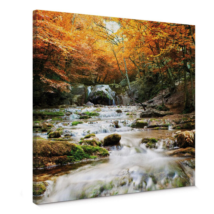 Leinwandbild Autumn Waterfall - WA135936