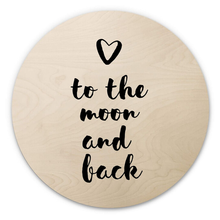 Holzbild Love to the moon and back - Rund - WA333028