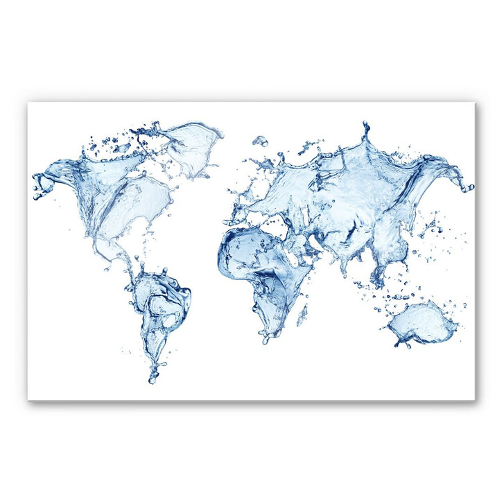 Acrylglasbild Splashing Worldmap - WA230600
