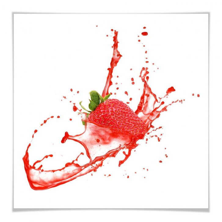 Poster Splashing Strawberry - WA167001