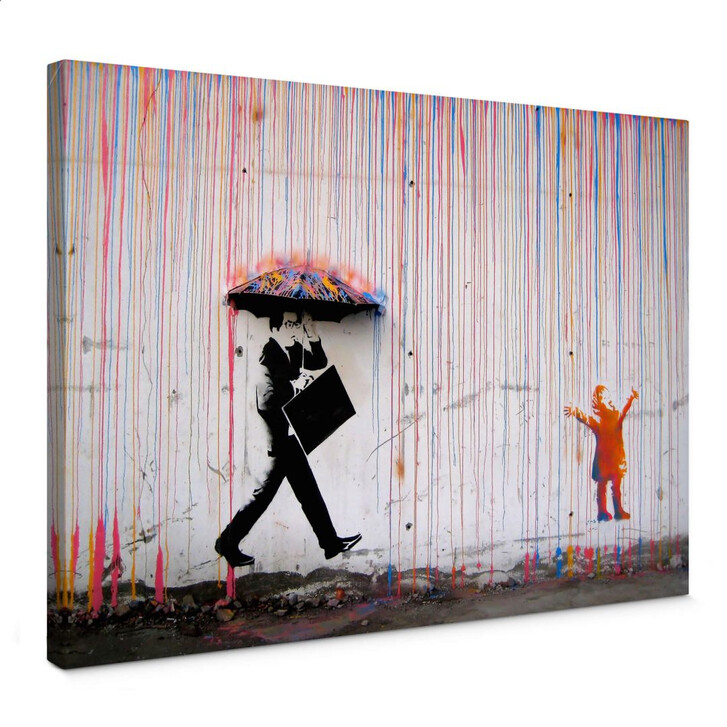 Leinwandbild Banksy - Coloured Rain (30x20cm) - WA306773